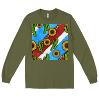 Army Green western 4th of july seamless pattern Long Sleeve Tee - BundleAndBundleShop