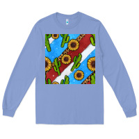 Colony Blue western 4th of july seamless pattern Long Sleeve Tee - BundleAndBundleShop