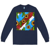 Navy western 4th of july seamless pattern Long Sleeve Tee - BundleAndBundleShop
