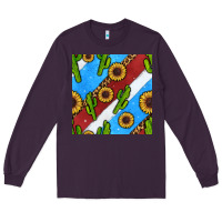Plum western 4th of july seamless pattern Long Sleeve Tee - BundleAndBundleShop