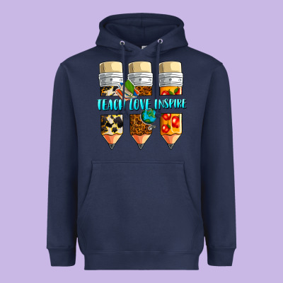 Teach Love Inspire Heavyweight Hoodie Designed By Nancycooperartshop