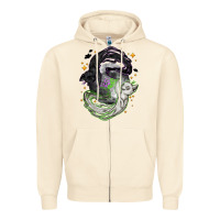 Sandshell Magical cats ghost with moon Halloween Zipper Hoodie - NancyCooperArtShop
