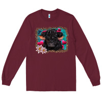 Burgundy v.d belted galloway cow Long Sleeve Tee - AdoDesignShop