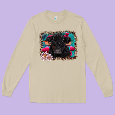 V.d Belted Galloway Cow Long Sleeve Tee Designed By Adodesignshop