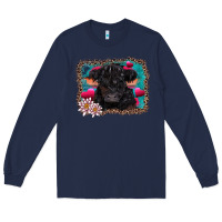 Navy v.d belted galloway cow Long Sleeve Tee - AdoDesignShop