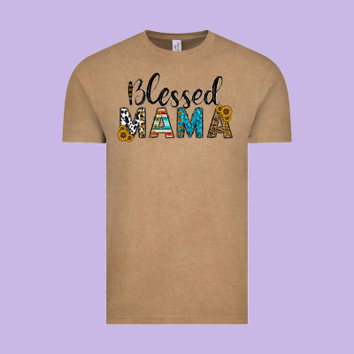 Blessed Mama Vintage Tee Designed By Cowhidedigitalart