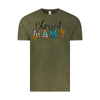 Vintage Olive blessed mama Vintage Tee - CowhideDigitalArt
