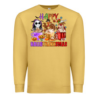 Antique Gold happy hallothanksmas Premium Sweatshirt - MaliasSmallBusiness