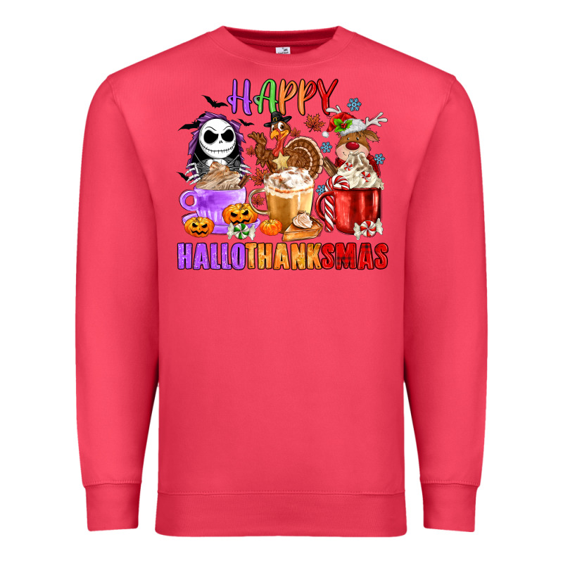 Happy Hallothanksmas Premium Sweatshirt by MaliasSmallBusiness | Teevron