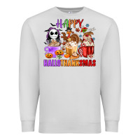 Dove Grey happy hallothanksmas Premium Sweatshirt - MaliasSmallBusiness