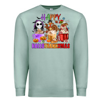 Seafoam happy hallothanksmas Premium Sweatshirt - MaliasSmallBusiness