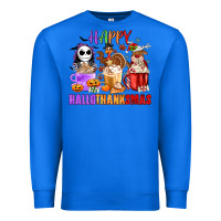 True Royal happy hallothanksmas Premium Sweatshirt - MaliasSmallBusiness