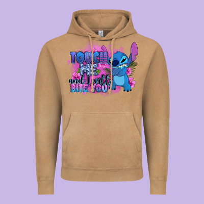 Touch Me And I Will Bite You Stitch Vintage Hoodie Designed By Zillion Design Studio