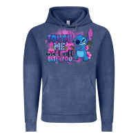 Vintage Denim touch me and i will bite you stitch Vintage Hoodie - Zillion Design Studio