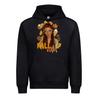 Black Fall vibes afro woman Urban Hoodie - NancyCooperArtShop