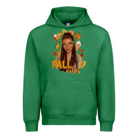 Emerald Fall vibes afro woman Urban Hoodie - NancyCooperArtShop