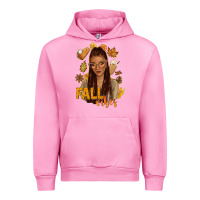 Fuchsia Pink Fall vibes afro woman Urban Hoodie - NancyCooperArtShop