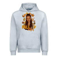 Heather Grey Fall vibes afro woman Urban Hoodie - NancyCooperArtShop