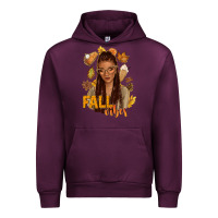 Mauve Wine Fall vibes afro woman Urban Hoodie - NancyCooperArtShop
