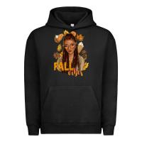 Pigment Black Fall vibes afro woman Urban Hoodie - NancyCooperArtShop