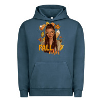 Pigment Midnight Navy Fall vibes afro woman Urban Hoodie - NancyCooperArtShop