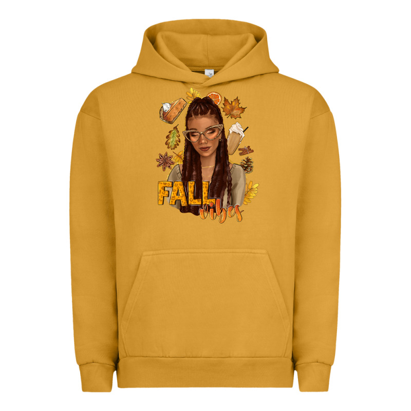 Fall Vibes Afro Woman Urban Hoodie by NancyCooperArtShop | Teevron
