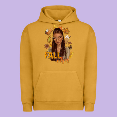 Fall Vibes Afro Woman Urban Hoodie Designed By Nancycooperartshop