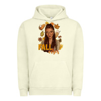 Pigment Pistachio Fall vibes afro woman Urban Hoodie - NancyCooperArtShop