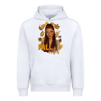 White Fall vibes afro woman Urban Hoodie - NancyCooperArtShop