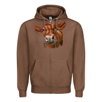 Chestnut red angus face Zipper Hoodie - LillyAllenDesigns