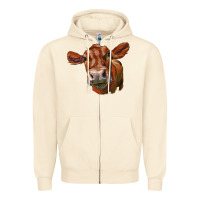 Sandshell red angus face Zipper Hoodie - LillyAllenDesigns