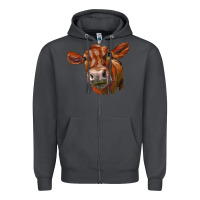 Smoke red angus face Zipper Hoodie - LillyAllenDesigns