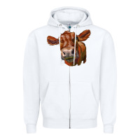 White red angus face Zipper Hoodie - LillyAllenDesigns