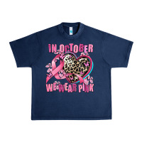 Navy western leopard  in october we wear pink heart Urban Heavy Tee - AdoDesignShop