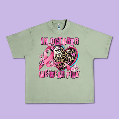 Western Leopard  In October We Wear Pink Heart Urban Heavy Tee Designed By Adodesignshop