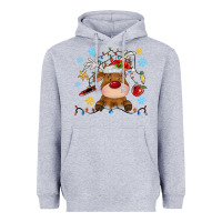 Heather Grey christmas deer school Heavyweight Hoodie - MaliasSmallBusiness