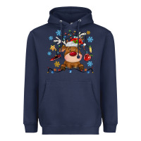Navy christmas deer school Heavyweight Hoodie - MaliasSmallBusiness
