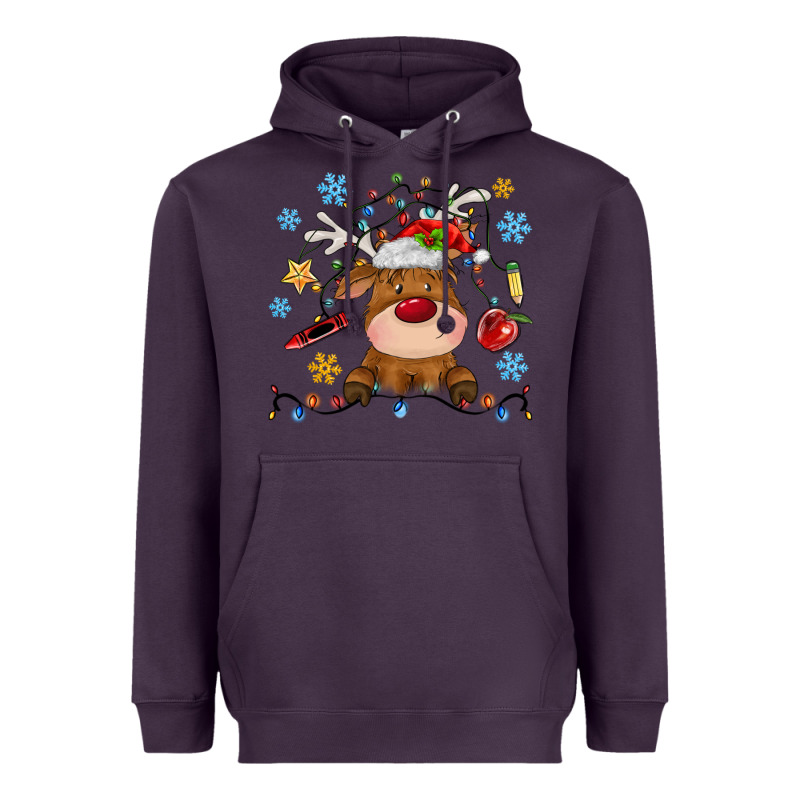 Christmas Deer School Heavyweight Hoodie by MaliasSmallBusiness | Teevron