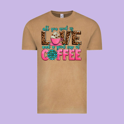 All You Need Is Love And A Good Cup Of Coffee Vintage Tee Designed By Adodesignshop