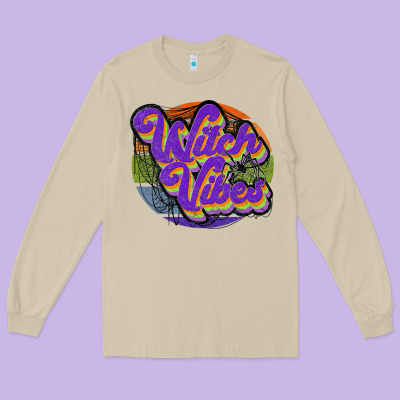 Witch Vibes Long Sleeve Tee Designed By Jahusdesignshop
