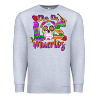 Heather Grey dia de los muertos Premium Sweatshirt - MaliasSmallBusiness