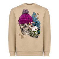 Mushroom winter skeleton skull Heavyweight Sweatshirt - FaDigitalArtStudio
