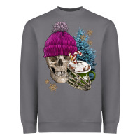 Storm winter skeleton skull Heavyweight Sweatshirt - FaDigitalArtStudio