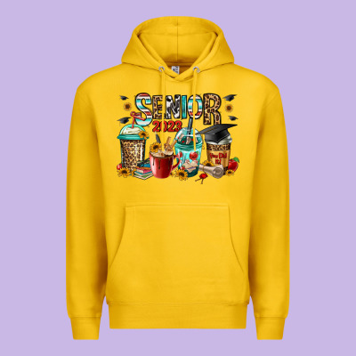Senior 2023 Coffee Cups Premium Hoodie Designed By Jasminsmagicworld