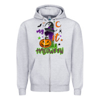 Heather Grey My first Halloween Zipper Hoodie - NancyCooperArtShop