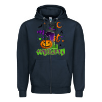Navy My first Halloween Zipper Hoodie - NancyCooperArtShop