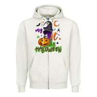 Oatmeal Heather My first Halloween Zipper Hoodie - NancyCooperArtShop