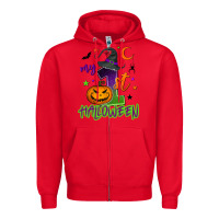 Red My first Halloween Zipper Hoodie - NancyCooperArtShop