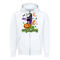 White My first Halloween Zipper Hoodie - NancyCooperArtShop