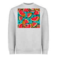 Heather Grey watermelon and sunflowers Heavyweight Sweatshirt - HRA Design Shop